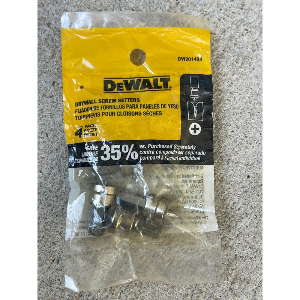 DeWALT Drywall Screw Setters 4 Pack Phillips Depth Stop Bits DW2014B4